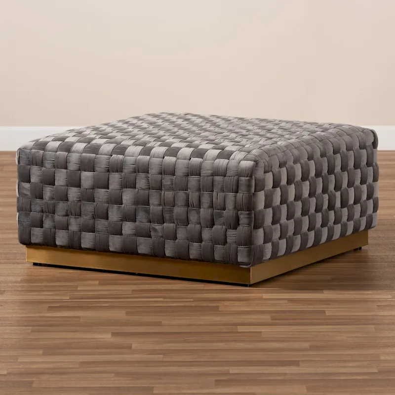 Noah Luxe and Glam Square Cocktail Ottoman