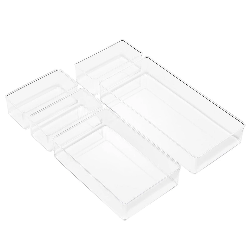 Clear Drawer Organizer Set for Office Storage