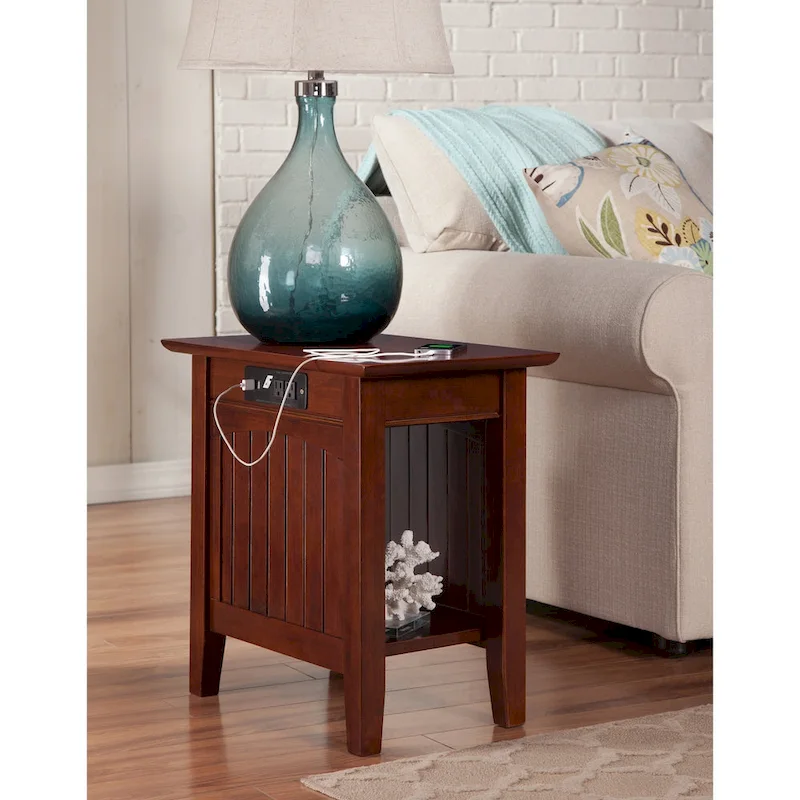 Nantucket Chair Side Table with Built-in Charger