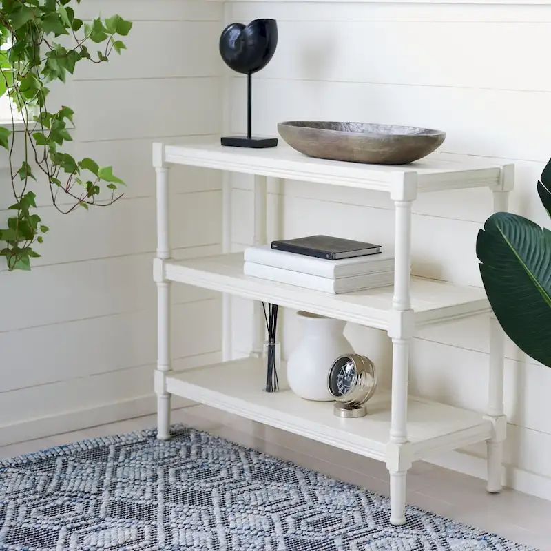 SAFAVIEH Olevia 3-Shelf Console Table - 33.8 W x 13.8 L x 29.5 H - 34Wx14Dx30H