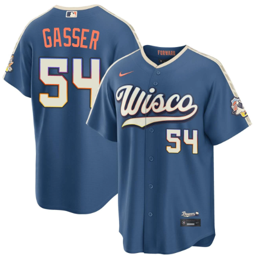 Robert Gasser Milwaukee Brewers Mineral Blue 2026 City Connect Stadium Jersey
