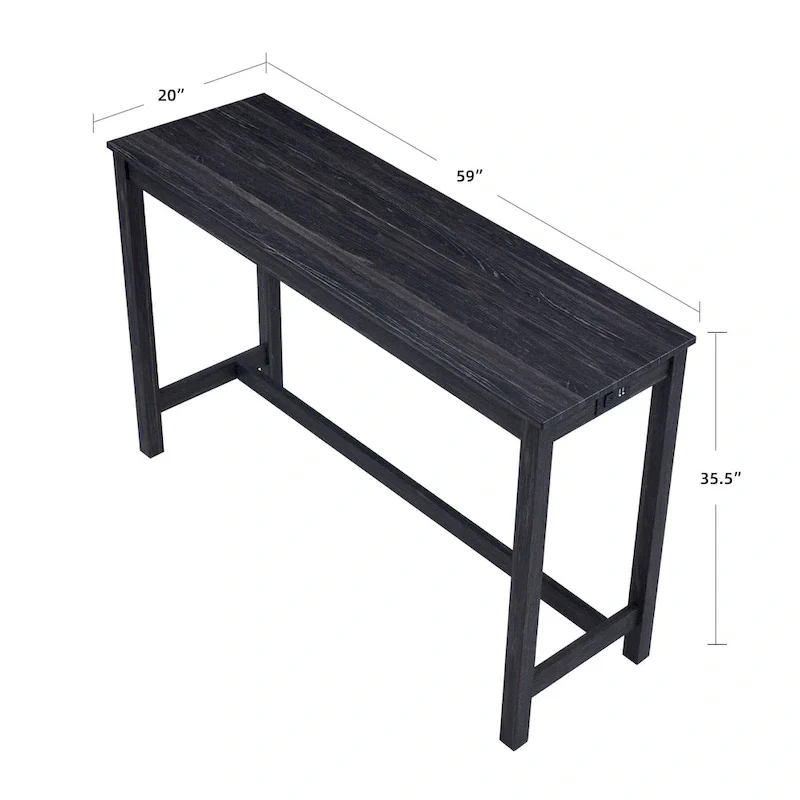 8 PCS Bar Table Dining Sets with Counter Stools and Built-in Power Outlets