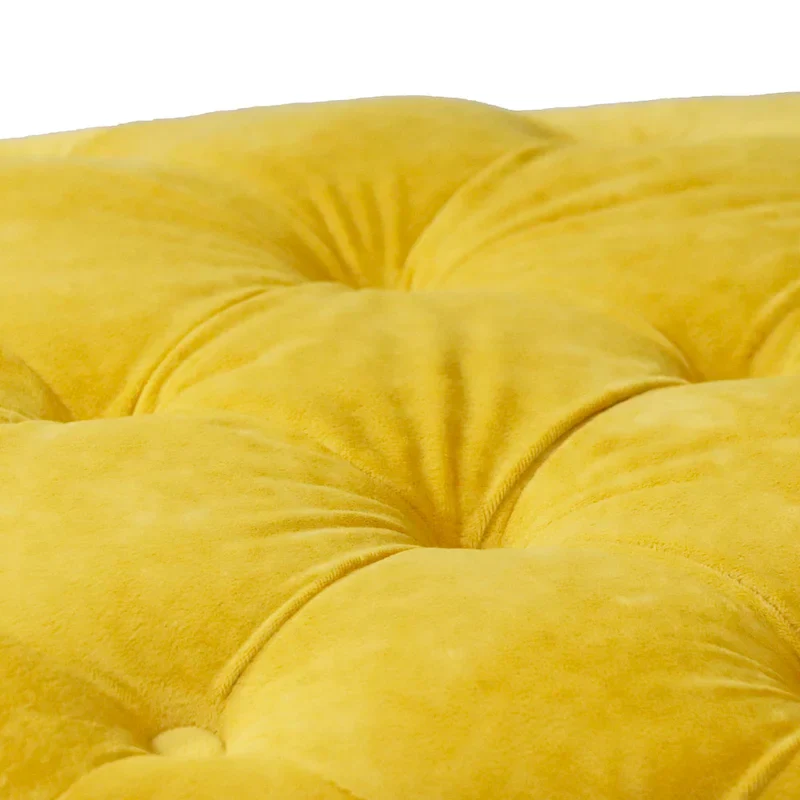 Modern Velvet Upholstered Square Tufted Ottoman by GDFStudio