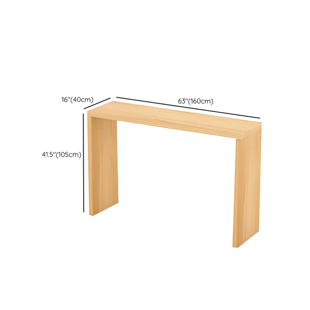 Scandinavian Solid Wood Pub Table Rectangle 4 Seats