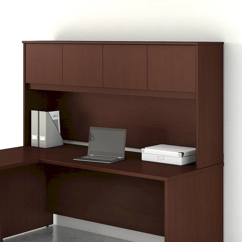 White 4-Door Desk Hutch, 72