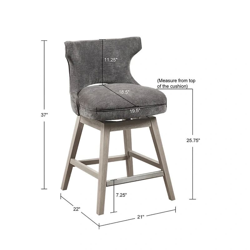 Madison Park Janet 360 degree Swivel Counter Stool