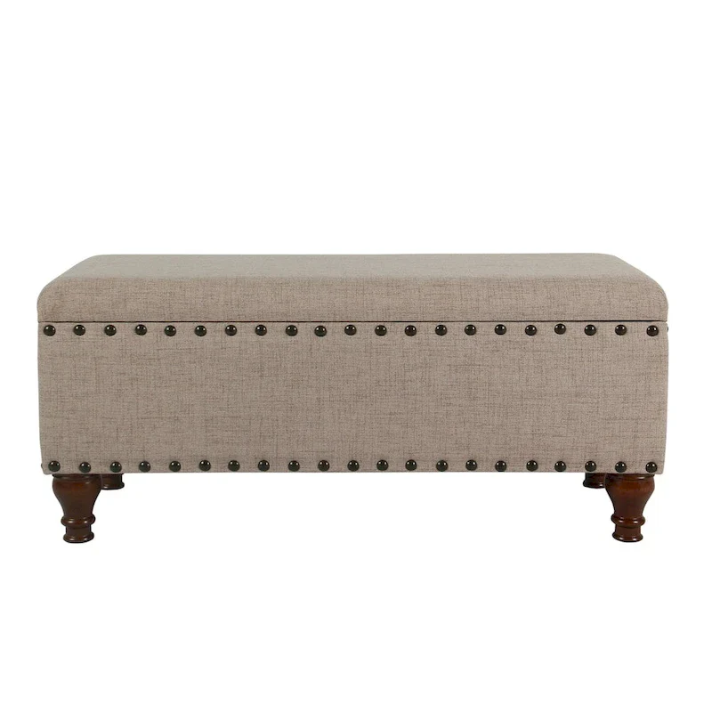 Raush Tufted Linen Storage Bench