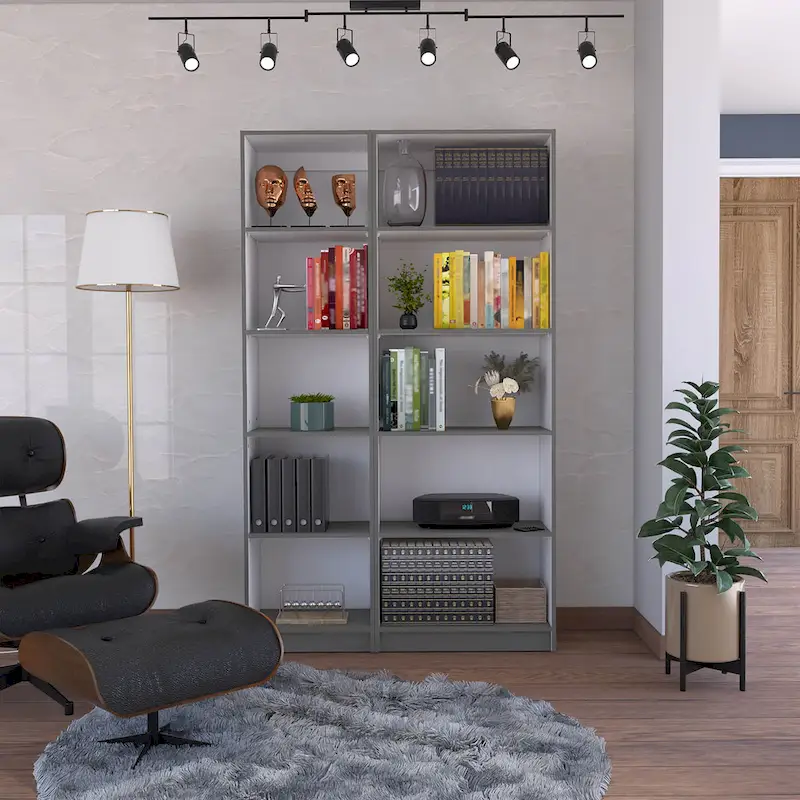 2-Piece Bookcase Set – Wide 5-Shelf and Narrow 4-Shelf