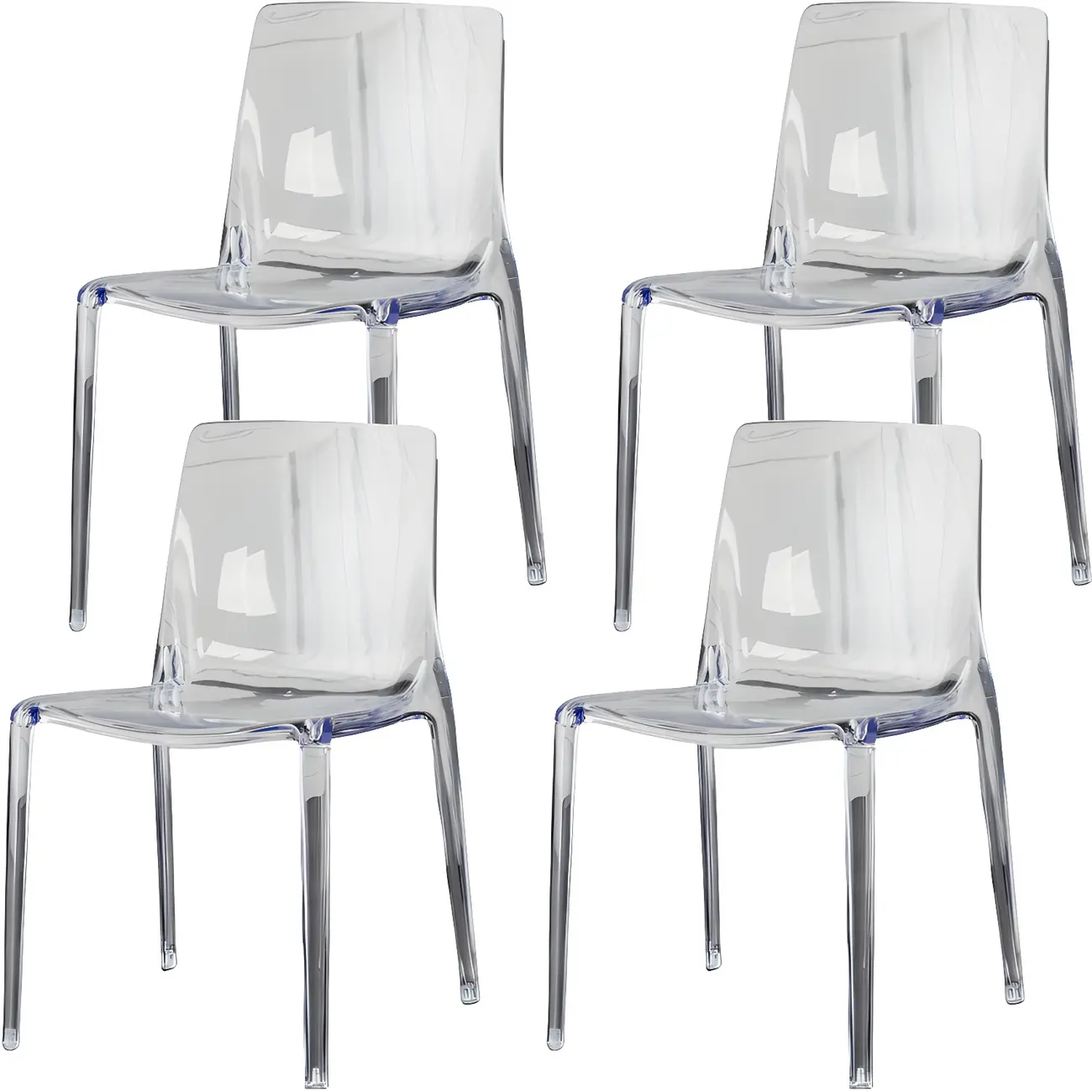 Amber Acrylic Armless Low Back Dining Chair