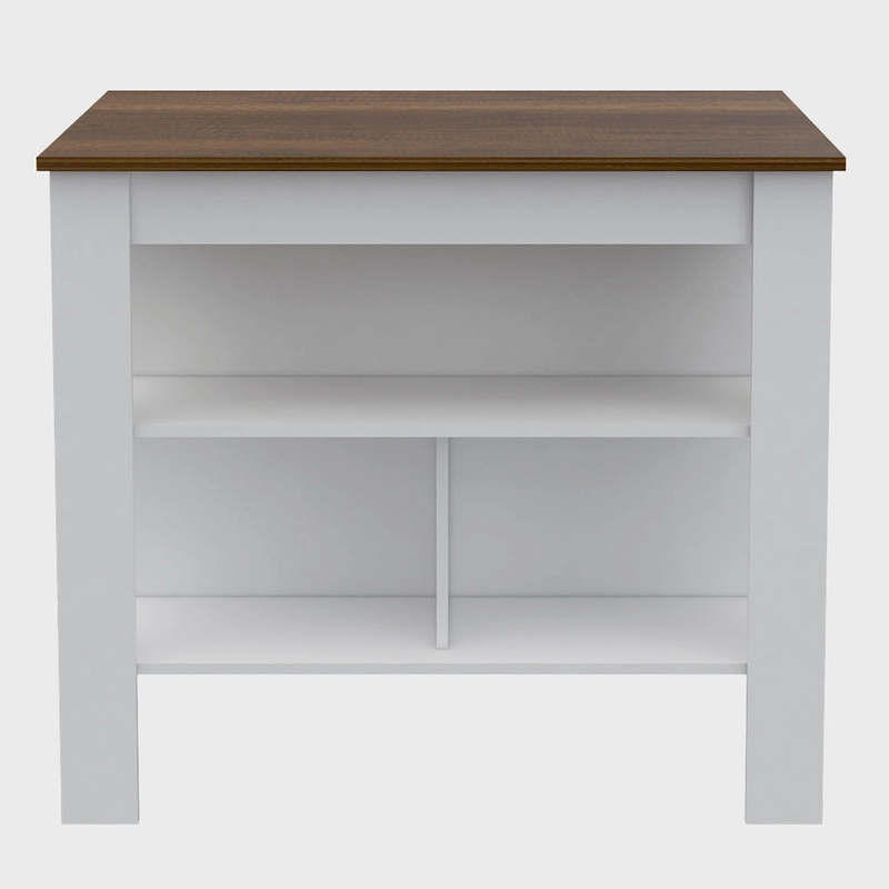 Kitchen Island with Four Legs, Three Shelves