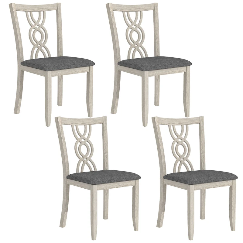 VECELO Solid Wood Dining Chairs Set of 2/4/6, Kitchen Side Chair