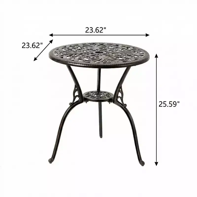 Christopher Knight Home Kanyarat Transitional Aluminum Patio Bistro Table