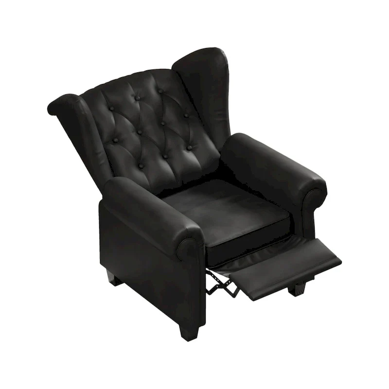 Black 35.04 Adjustable Tufted Arm Chair with Sturdy Legs