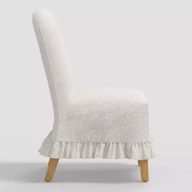 Rounded Back Slipcovered Dining Chair with Ruffle - Threshold