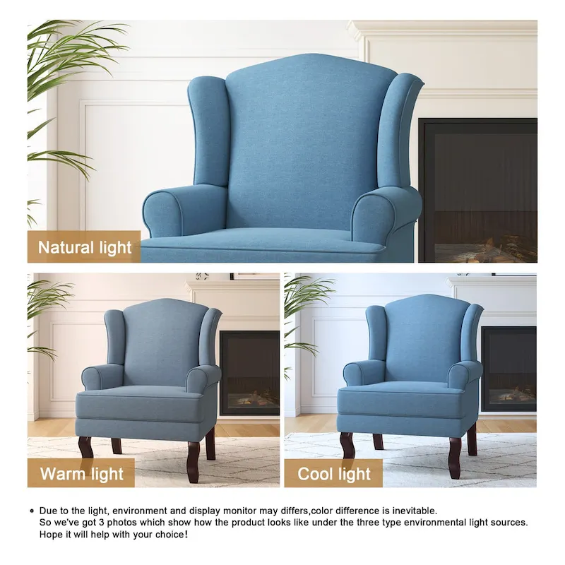 Mid-Century Modern Upholstered Wingback Accent Chair