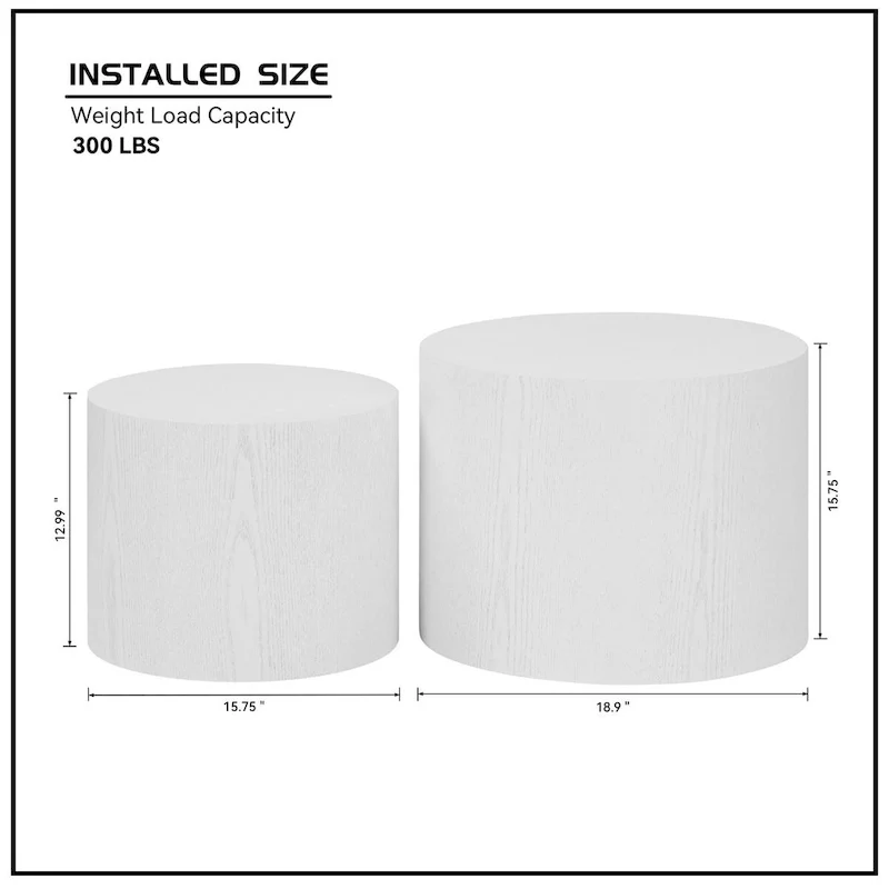 Veneer side table coffee table set of 2