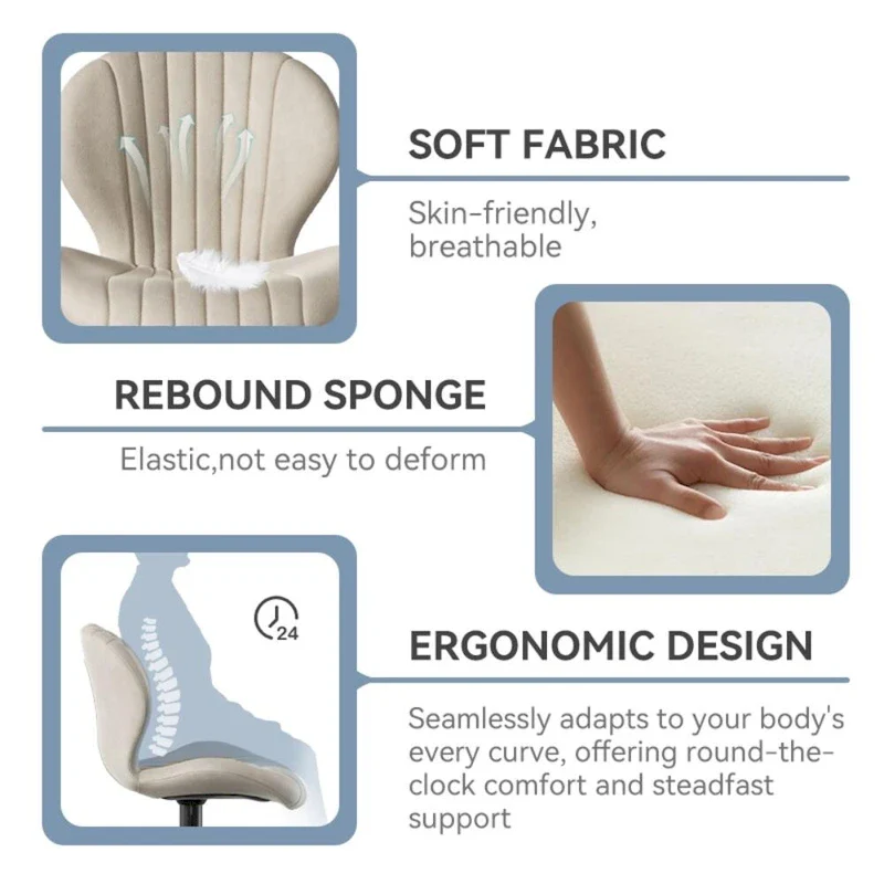 Modern Fabric Bar Stool with Iron Frame - 2 Pack