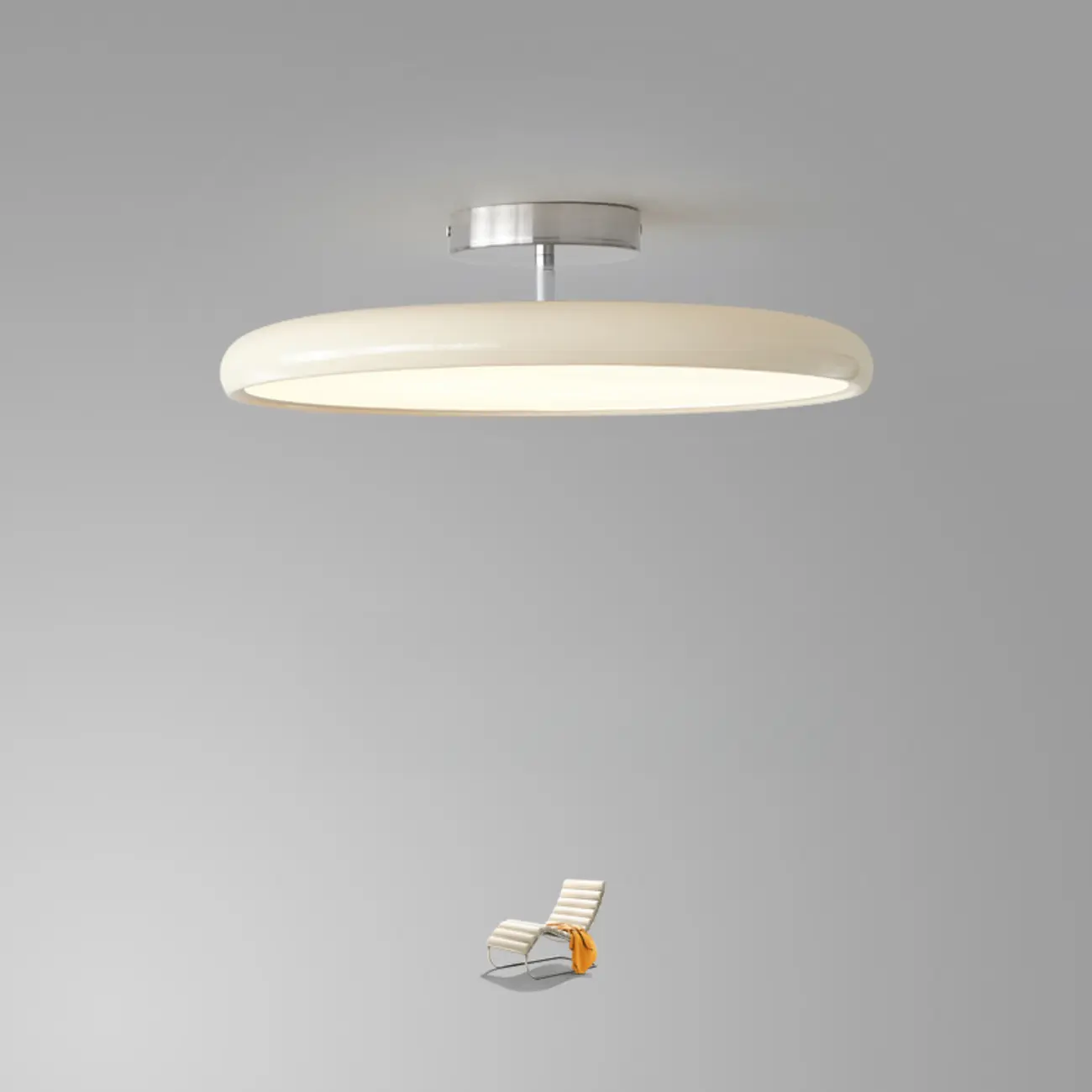 Modern Dimmable Circular LED Semi-Flush Ceiling Light