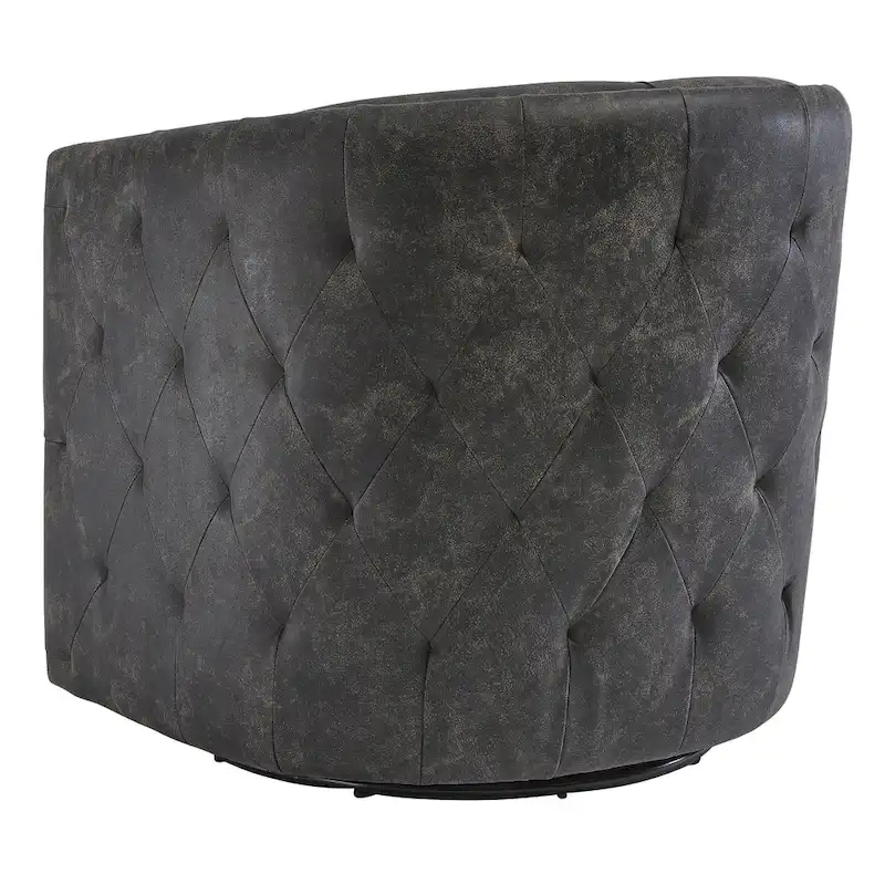Brentlow Distressed Black Swivel Chair - 28.75 W x 31 D x 31.5 H