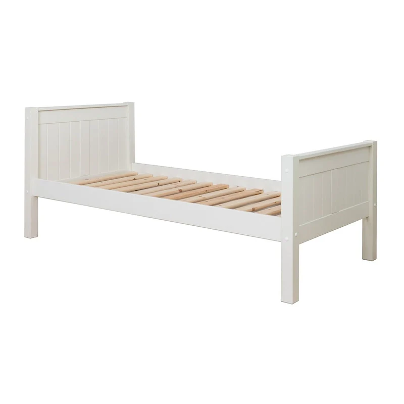 White Classic Style Single Bed for 1 Person (Twin)