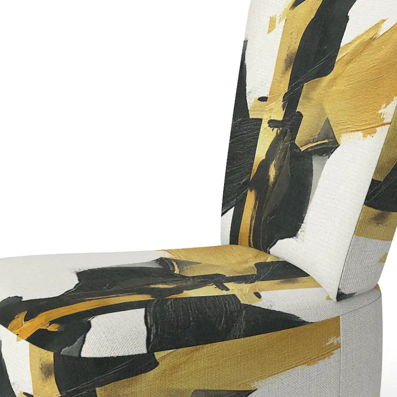 Geometric Black And Teal IV Upholstered Accent Chair