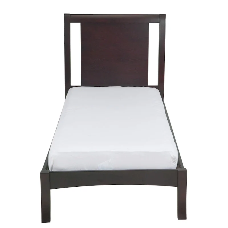 Fang California King Bed, Sleigh Panel Headboard, Espresso Brown Mahogany