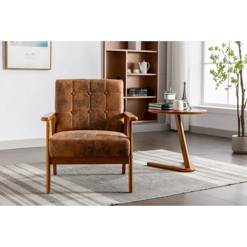 28.74 Tufted Accent Chair with Solid Wood Frame