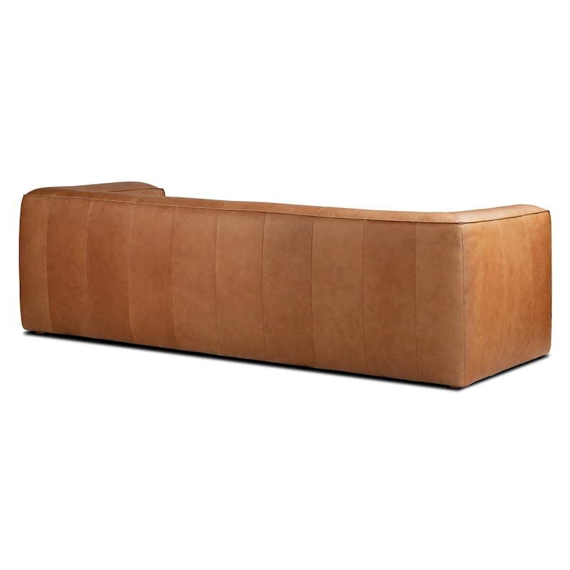 Poly & Bark Piazza 95 Sofa in Saddle Tan - Full Grain Genuine Italian Leather