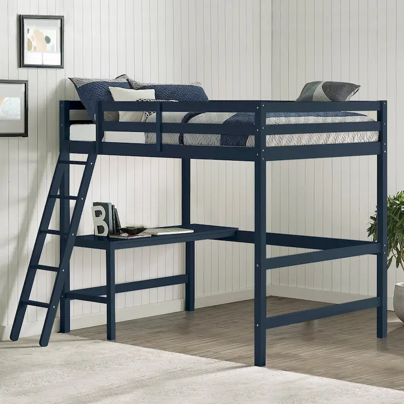 Hillsdale Caspian Wood Twin Loft Bed with Desk