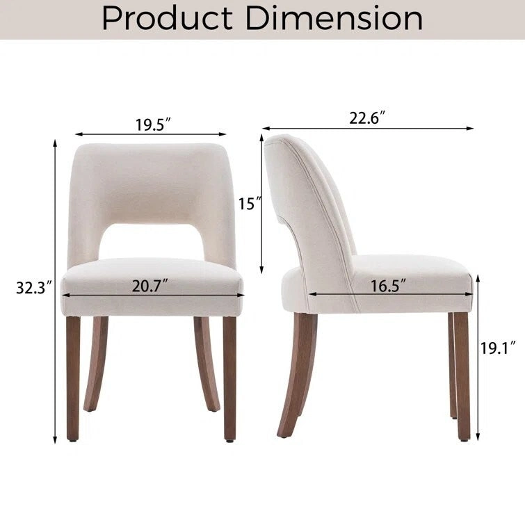 Set of 4 Fabric-upholstered Dining Chairs