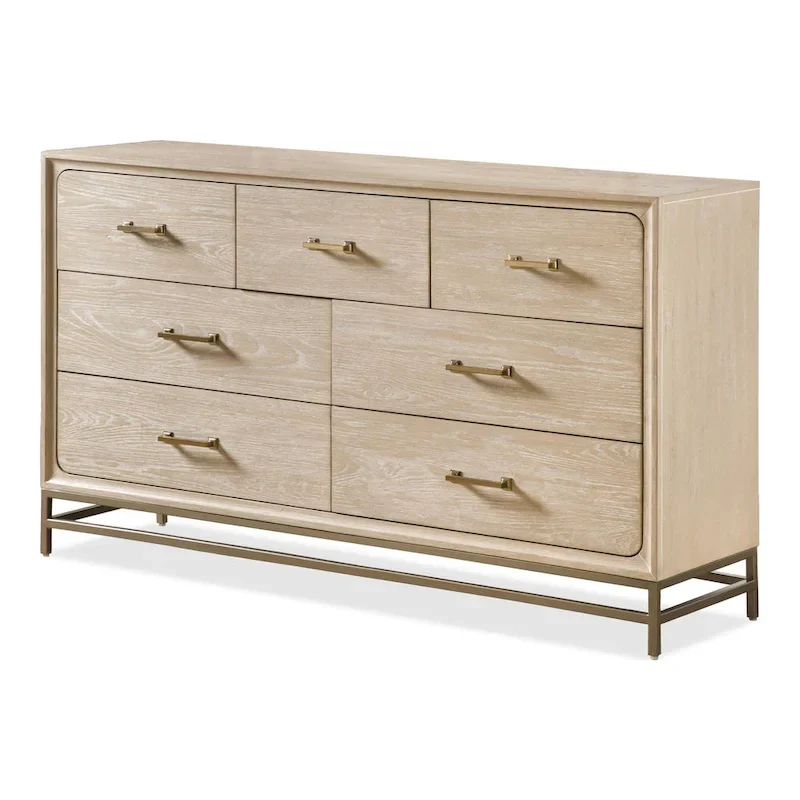 Drayden Transitional Oak Solid Wood 3-Piece Dresser and 2 Nightstand Bedroom Set