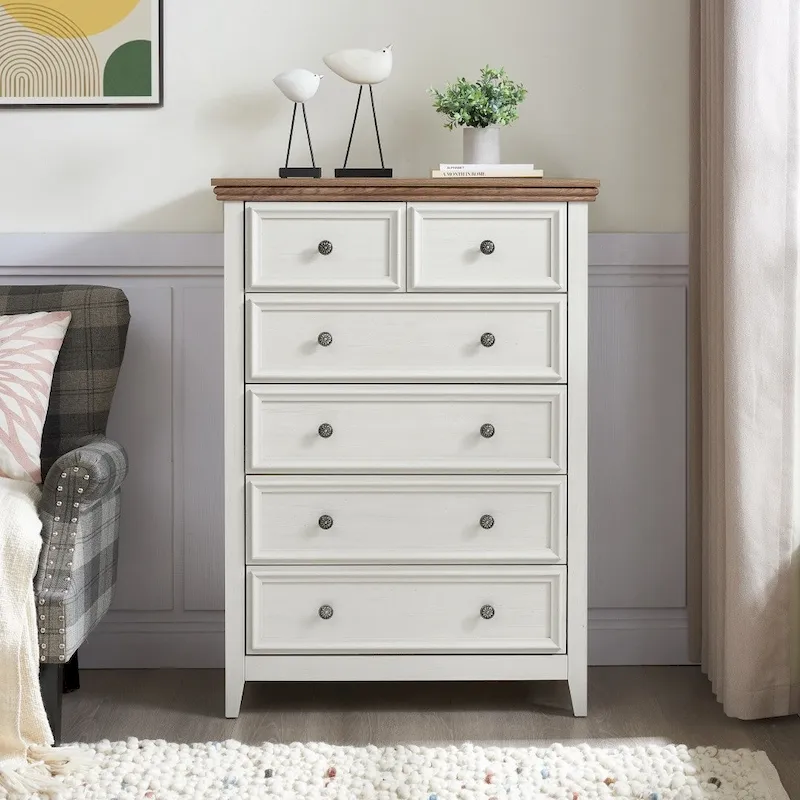 Modern 6 Drawers Dresser 6 Drawers Cabinet Chest of Drawers Closet Organizers - 31.50 * 15.75 * 44.29