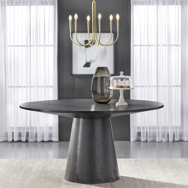 Round Pedestal Dining Table – 59-Inch, Seats 6