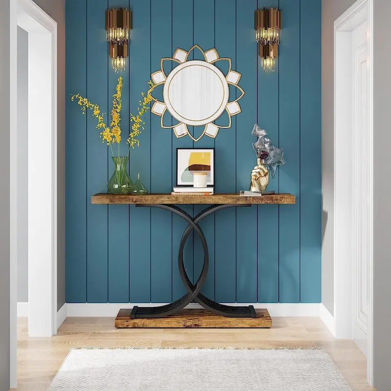 Entryway Hallway Console Table with Metal Frame