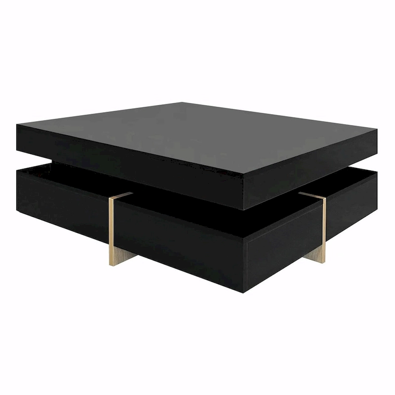 Stylish High Gloss Coffee Table with 4 Drawers