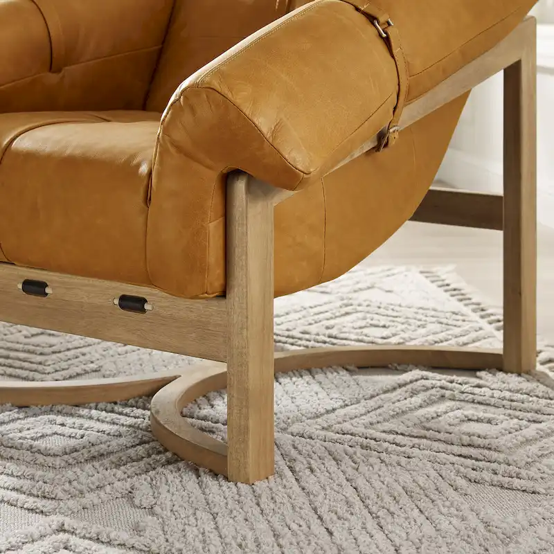 Art Leon Genuine Leather Lounge Chair