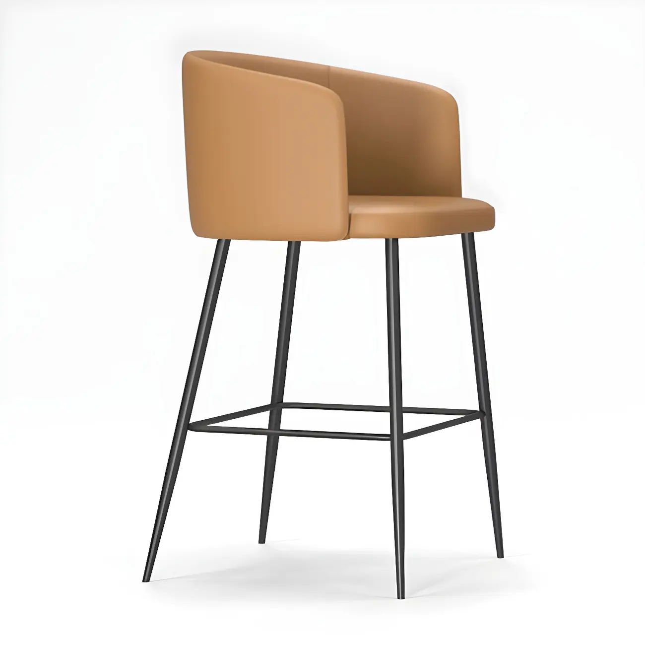 Bucket Faux Leather Wingback Counter Height Bar Stools