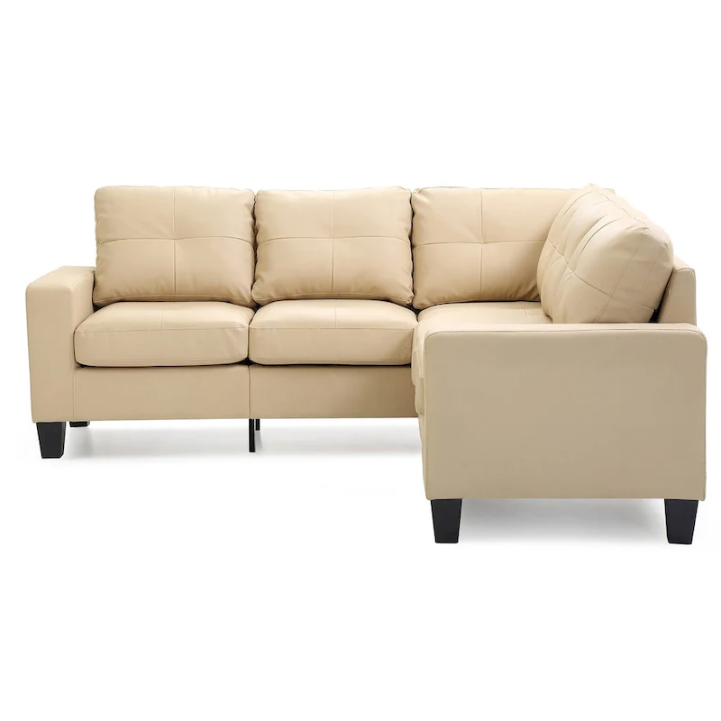 Newbury 82 in. W 2-piece Faux Leather L Shape Sectional Sofa - 32 L x 82 W x 35 H