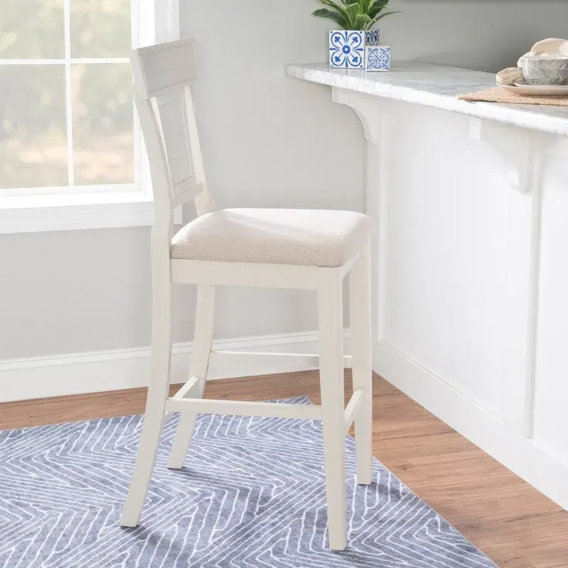 Ryder Handwoven Rattan Farmhouse Bar Stool