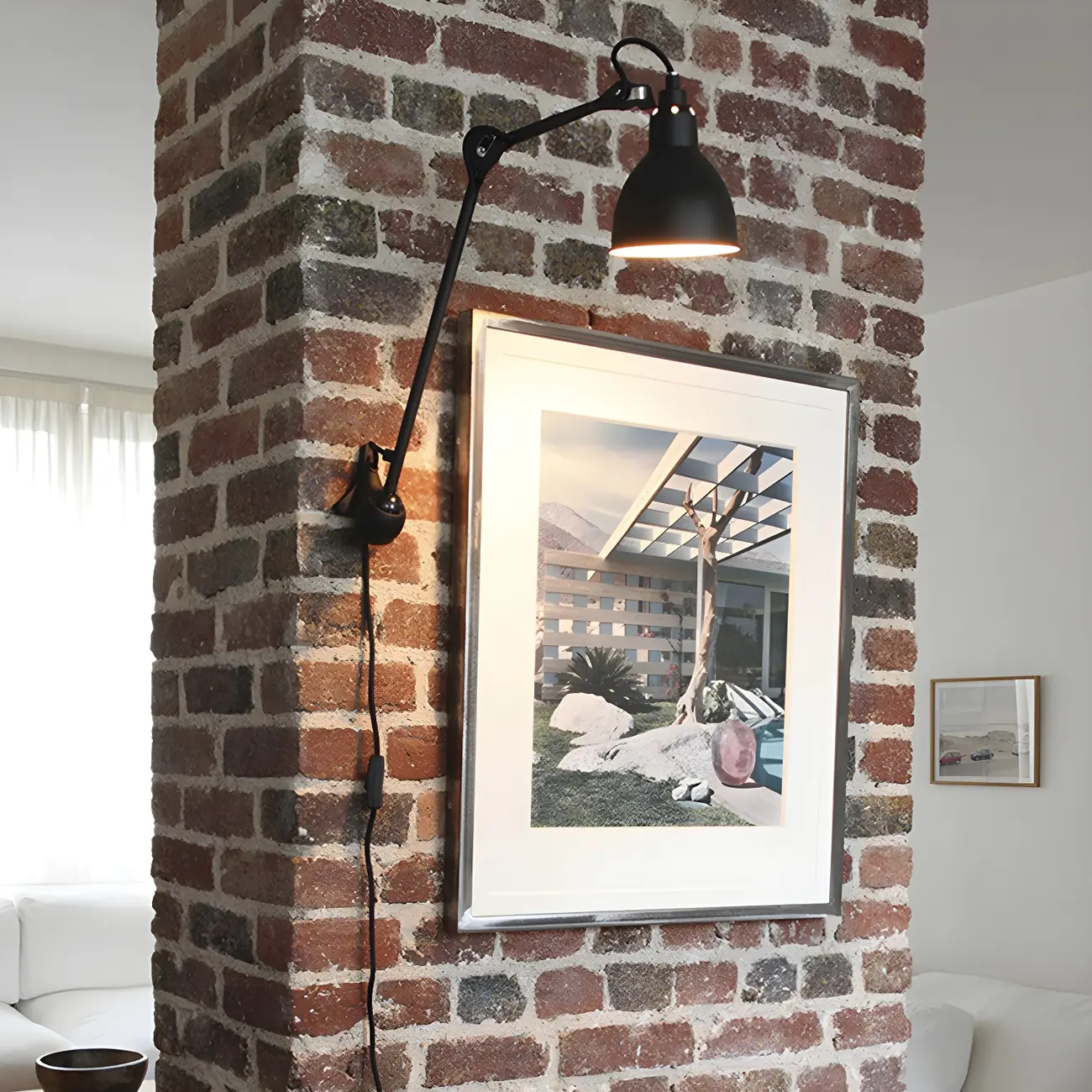 Industrial Metal Black Adjustable Swing Arm Wall Light