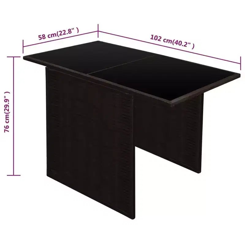 vidaXL Garden Dining Set Brown, Cream white