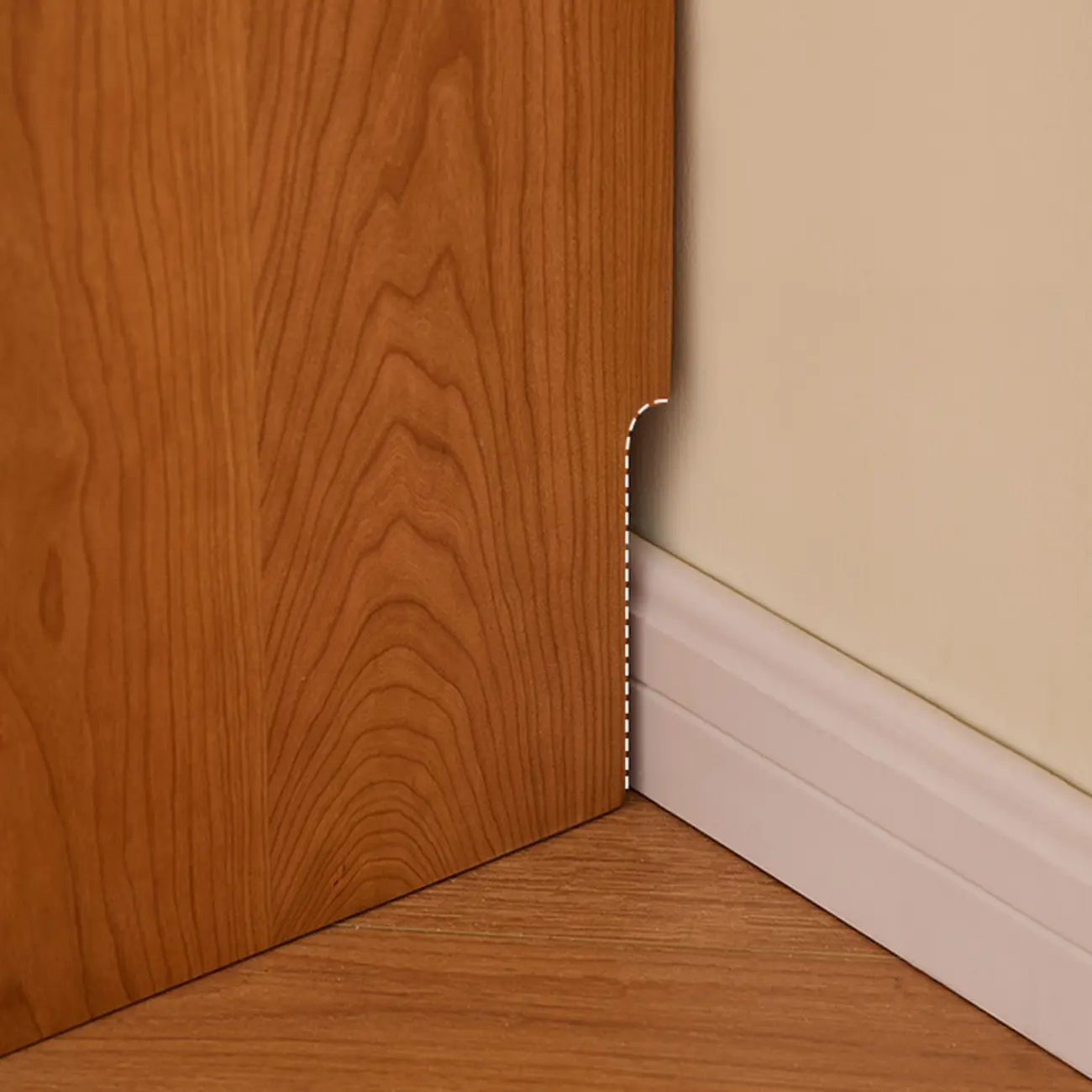 Adjustable Solid Wood Brown Display Cabinet with Light