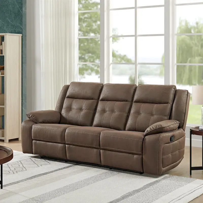 Lesley 2-Piece Living Room Reclining Set, Brown