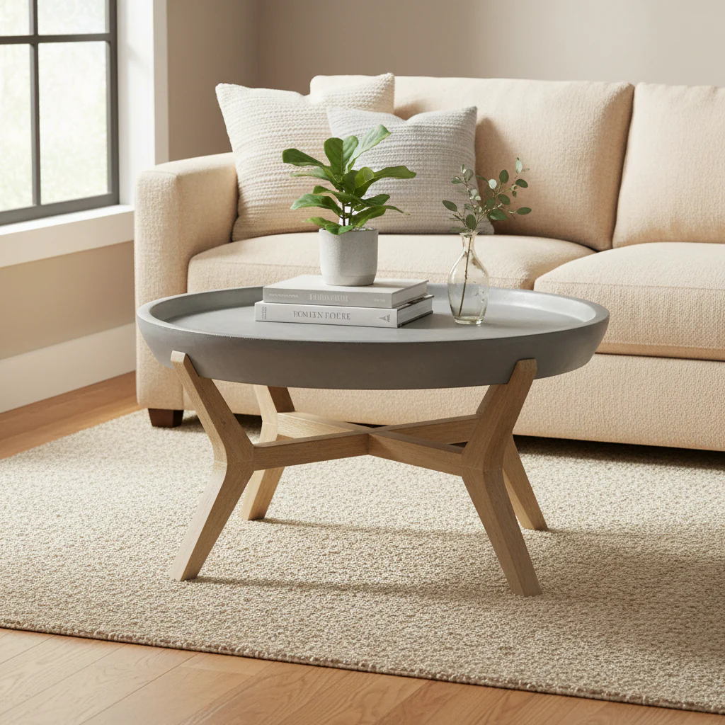Indoor/Outdoor Square Coffee Table – Dark Grey, 33.4x33.4x18.1 in, Weather-Resistant