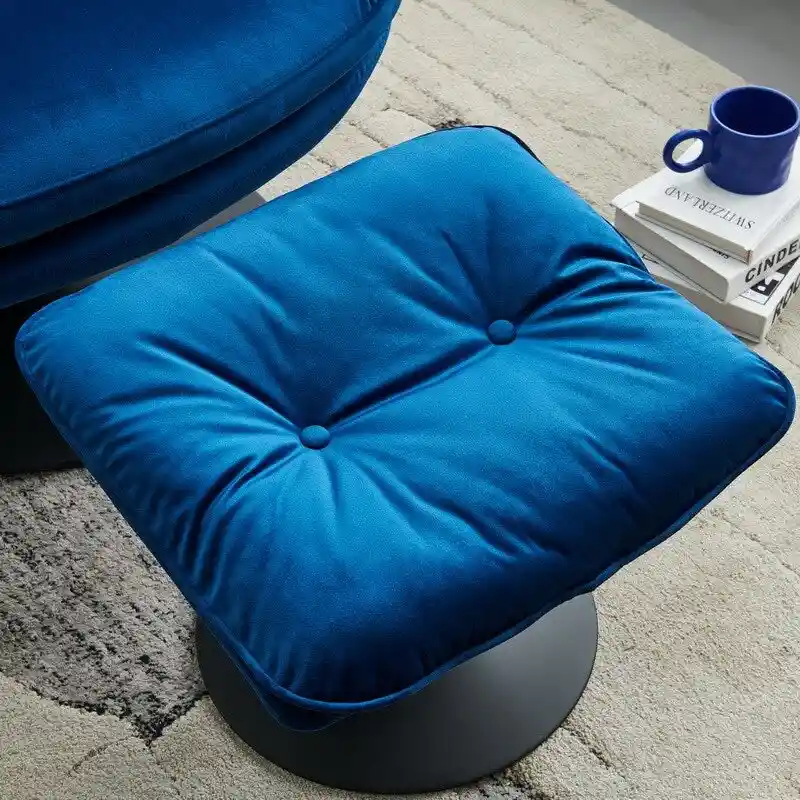 Swivel Leisure chair lounge chair velvet with ottoman