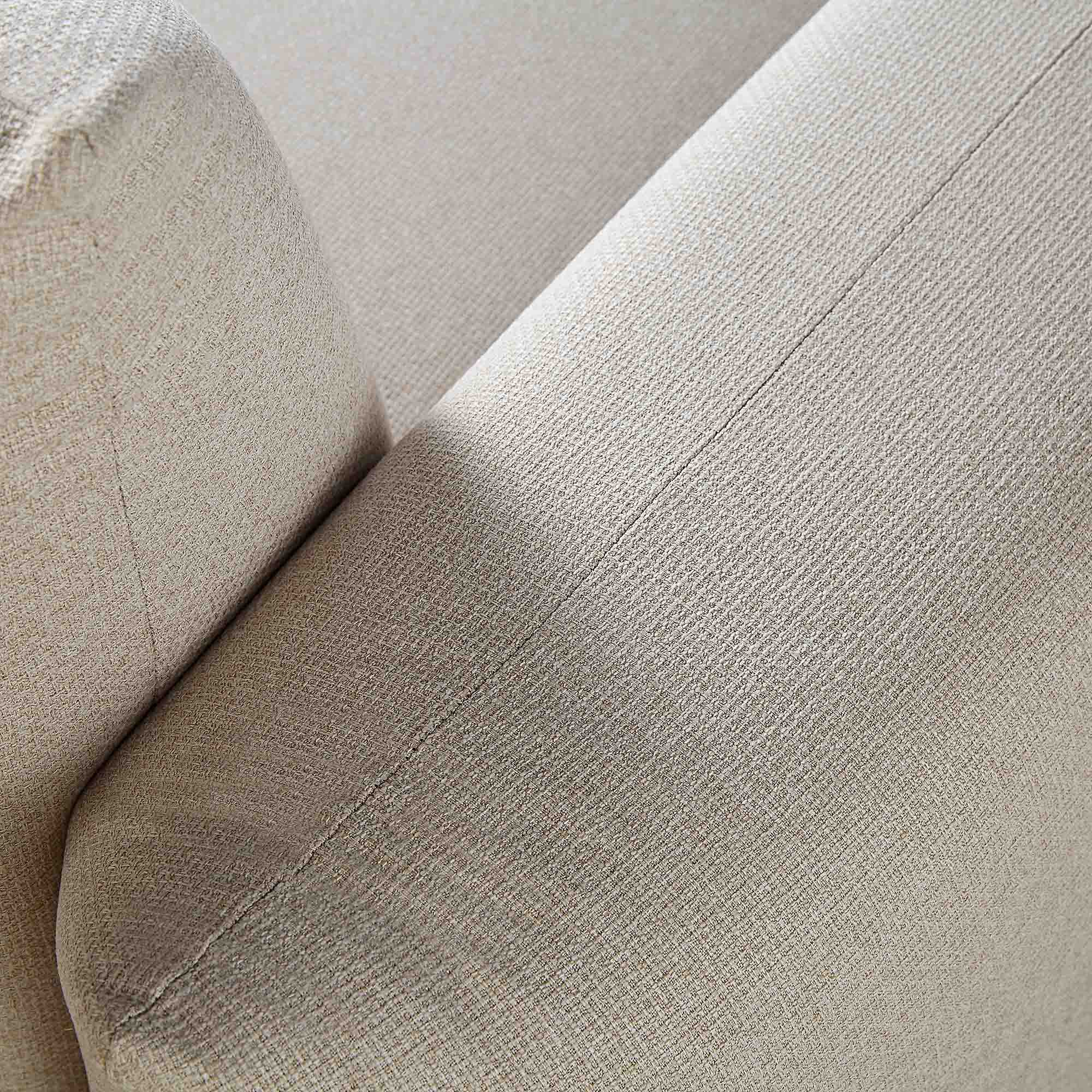 Three Seater Sofa, Beige Woven Fabric