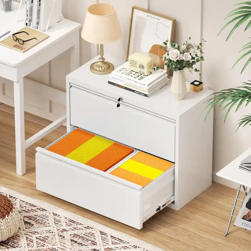 2-Drawer Metal Lateral Filing Cabinet with Lock