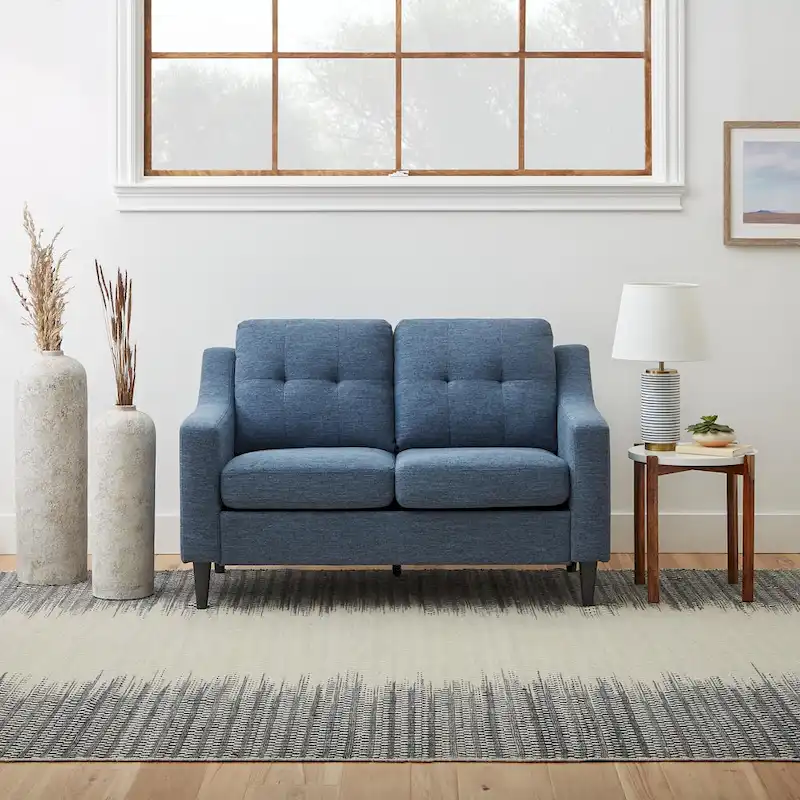 Brookside Ellen 54 Upholstered Scooped Arm Loveseat