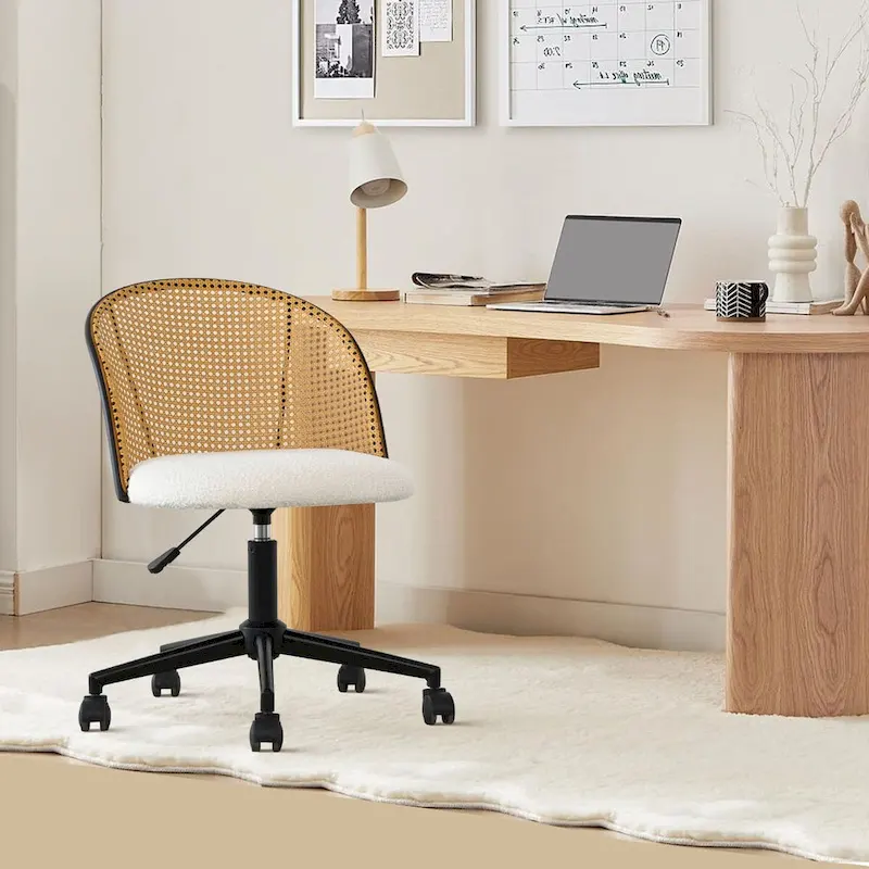 Boucle Rattan Task Chair