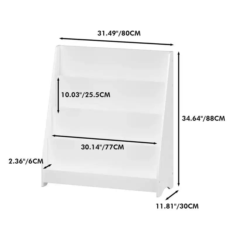 GDFStudio Zee Modern 4-Tier Kids Bookshelf